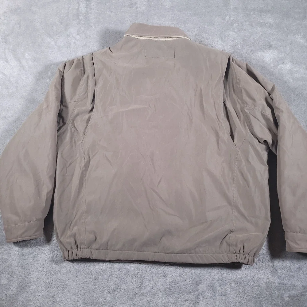 Bill Blass Black‎ Label Jacket Adult XL Brown Full Zip Bomber Fleece Pile Lined